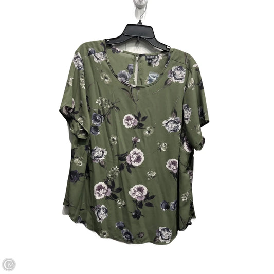 Top Short Sleeve By Torrid In Green & Purple, Size: 2x