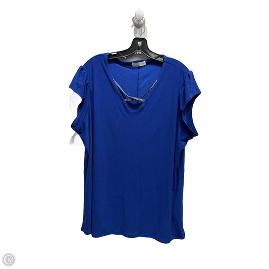 Top Short Sleeve By 89th And Madison In Blue, Size: 2x