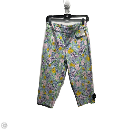 Capris By COCONUT PALM In Green & Pink, Size: 8