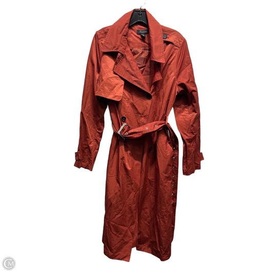 Coat Trench Coat By Halogen In Orange, Size: L