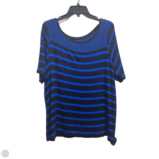 Top Short Sleeve By Lane Bryant In Black & Blue, Size: 22