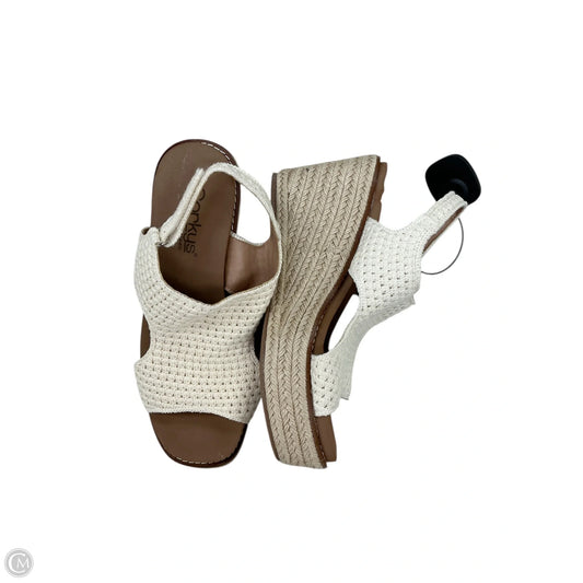 Sandals Heels Wedge By Corkys In Tan, Size: 8