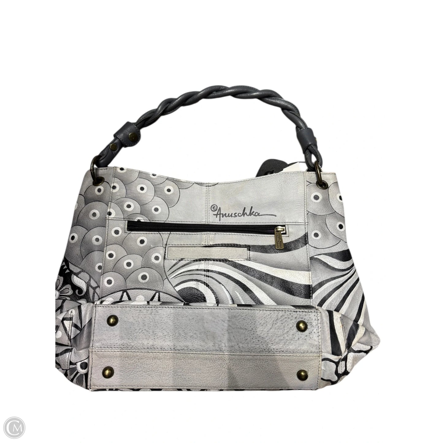 Handbag Leather By Anuschka, Size: Medium