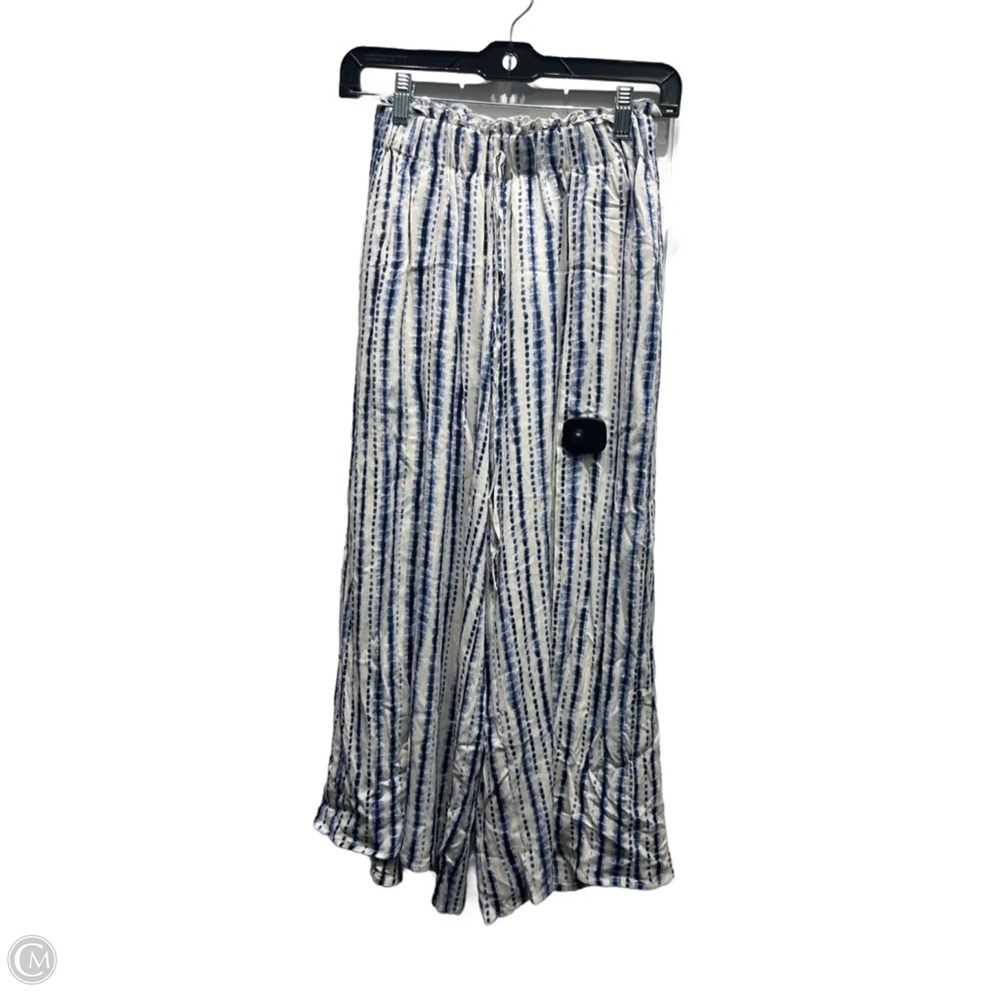 Pants Wide Leg By En Creme In Blue & White, Size: S