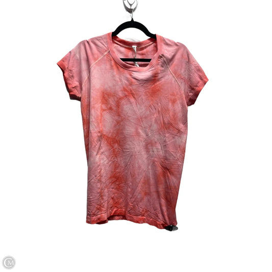 Athletic Top Short Sleeve By Lululemon In Coral, Size: 12