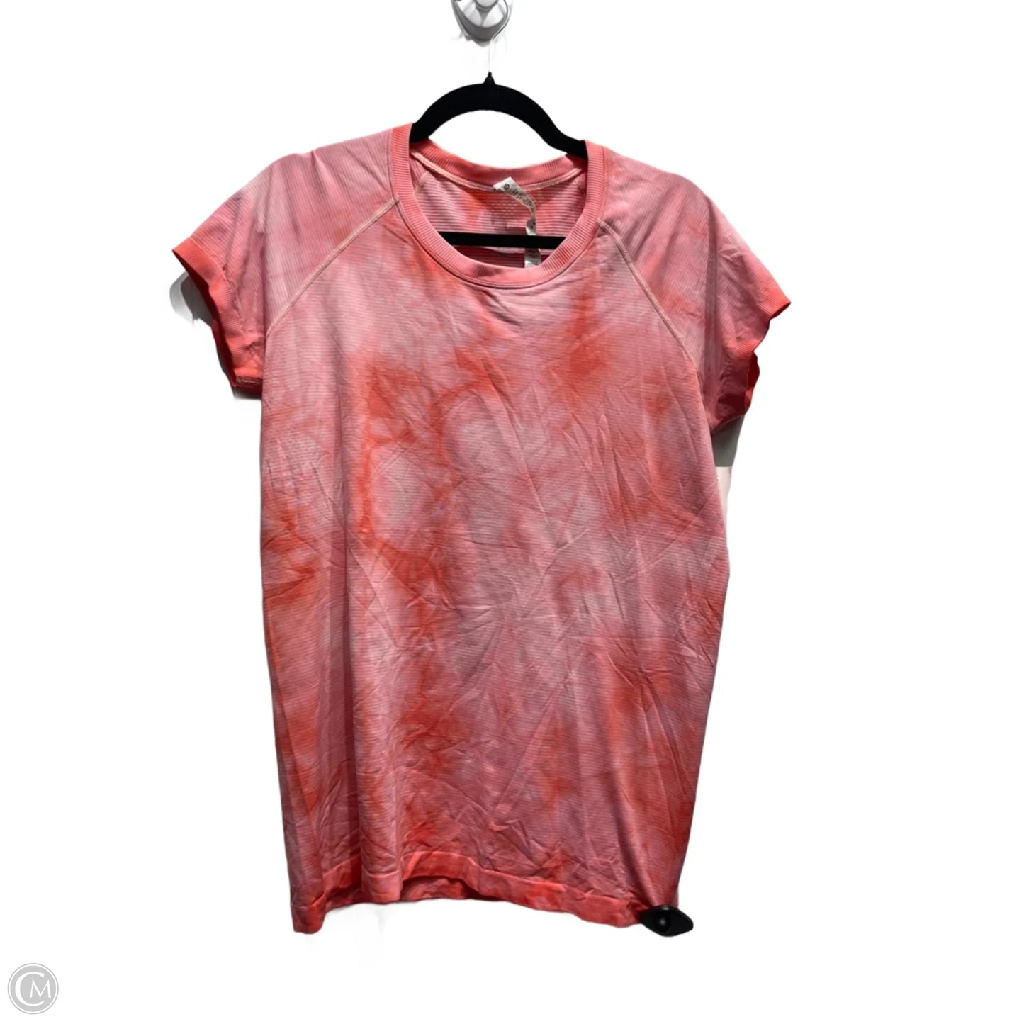 Athletic Top Short Sleeve By Lululemon In Coral, Size: 12