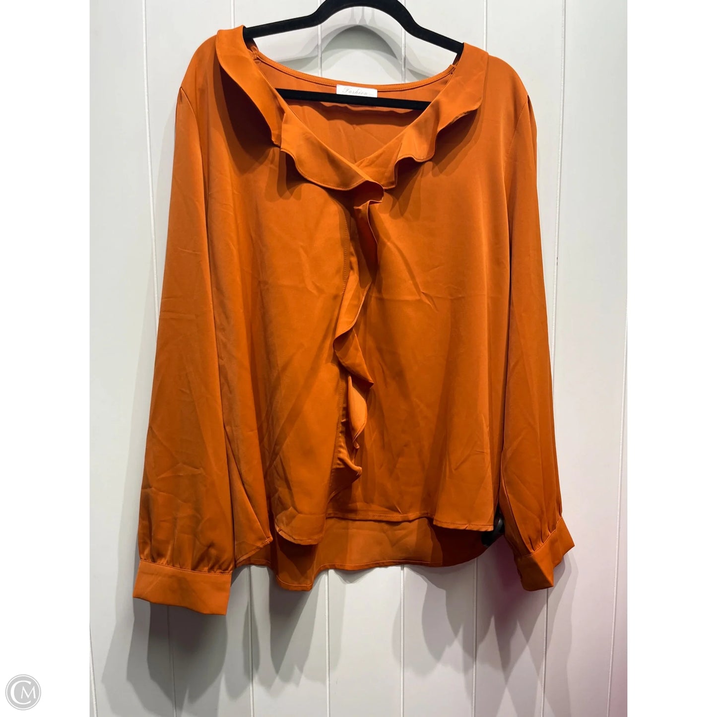 Top Long Sleeve By fashion In Orange, Size: 2x