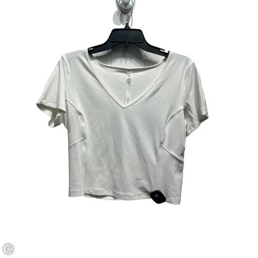 Athletic Top Short Sleeve By Lululemon In White, Size: 12