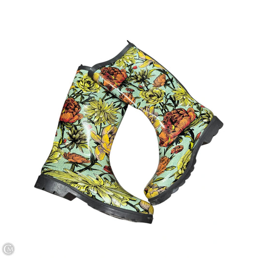 Boots Rain By Clothes Mentor In Blue & Green, Size: 8