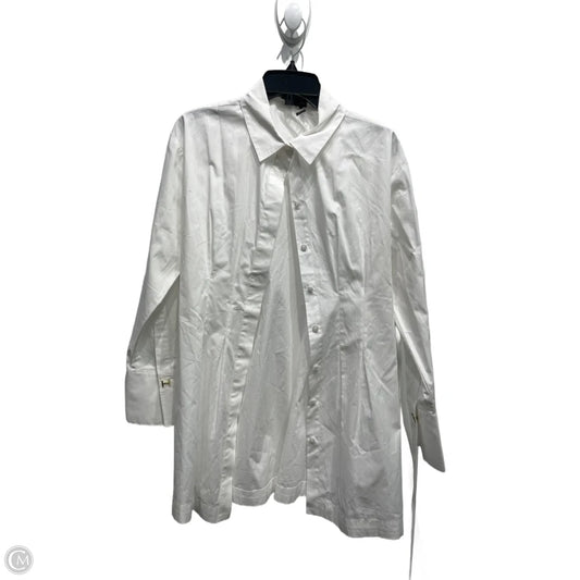 Top Long Sleeve Designer By Halston In White, Size: S
