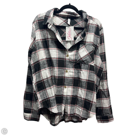 Top Long Sleeve By Zenana In Black & Red, Size: L