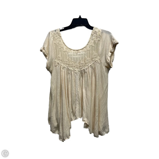 Top Short Sleeve By Free People In Cream, Size: M