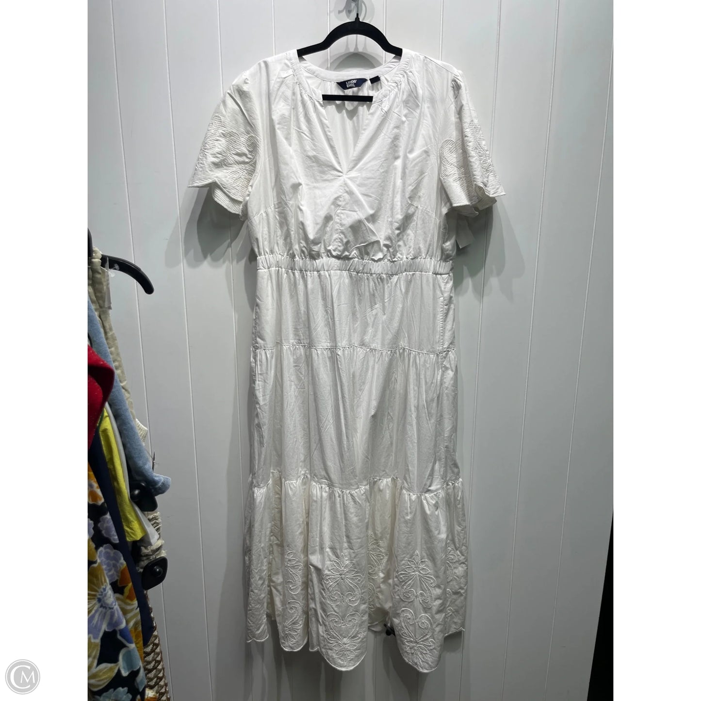 Dress Casual Maxi By Lands End In White, Size: L
