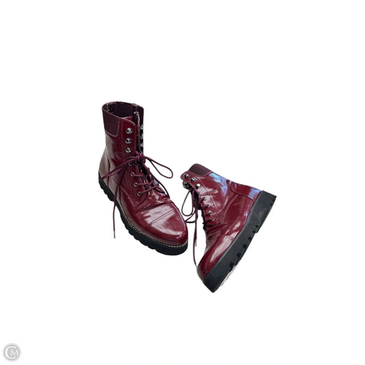 Boots Combat By Donald Pliner In Maroon, Size: 9