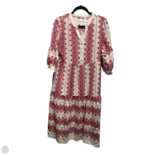 Dress Casual Maxi By Figuero & Flower In Cream & Red, Size: Xl
