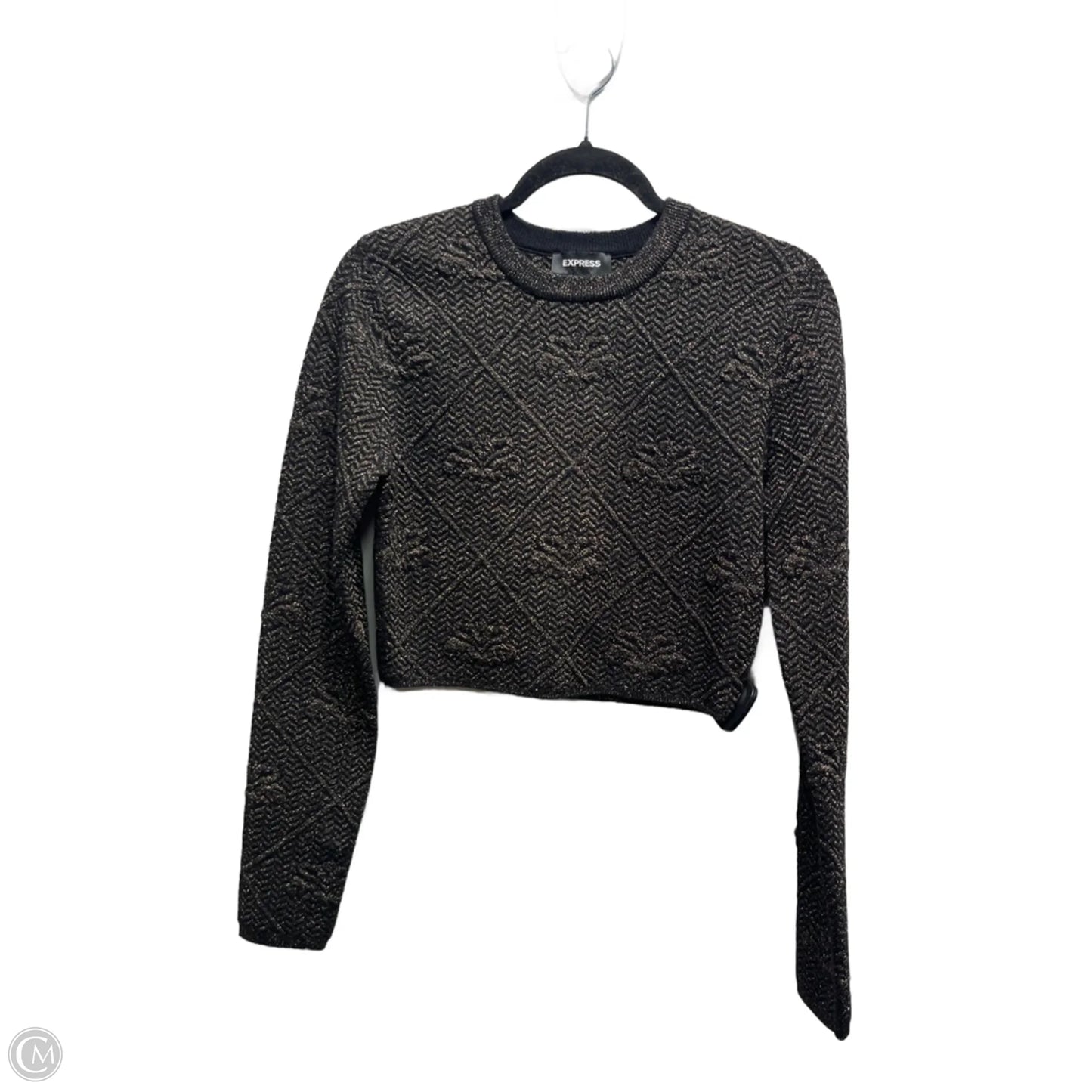 Sweater By Express In Black & Gold, Size: M