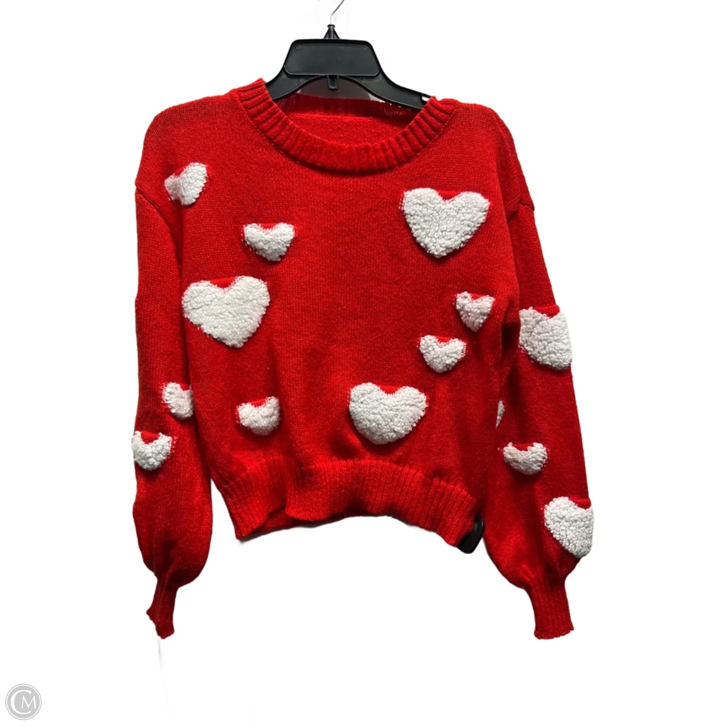 Sweater By Clothes Mentor In Red & White, Size: S