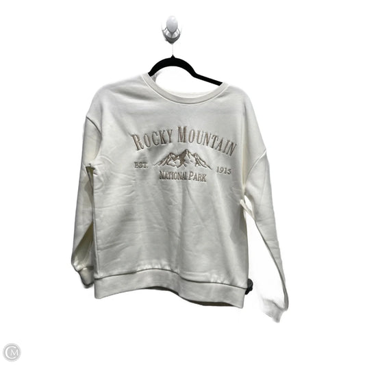 Sweatshirt Crewneck By Francesca's In Cream & Tan, Size: S
