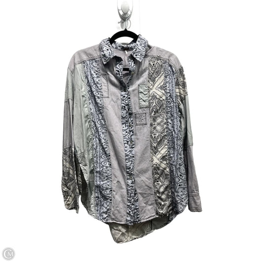 Tunic Long Sleeve By Free People In Grey & White, Size: S