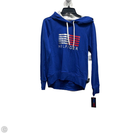 Sweatshirt Hoodie By Tommy Hilfiger In Blue & Red, Size: S
