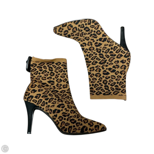 Boots Ankle Heels By Cushionaire In Animal Print, Size: 8