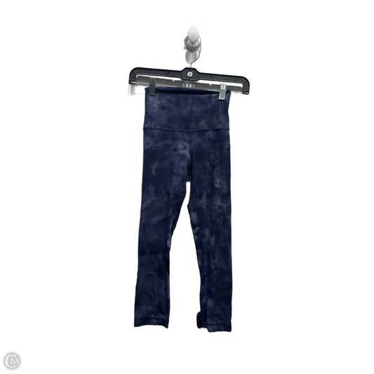 Athletic Capris By Lululemon In Blue & White, Size: 0