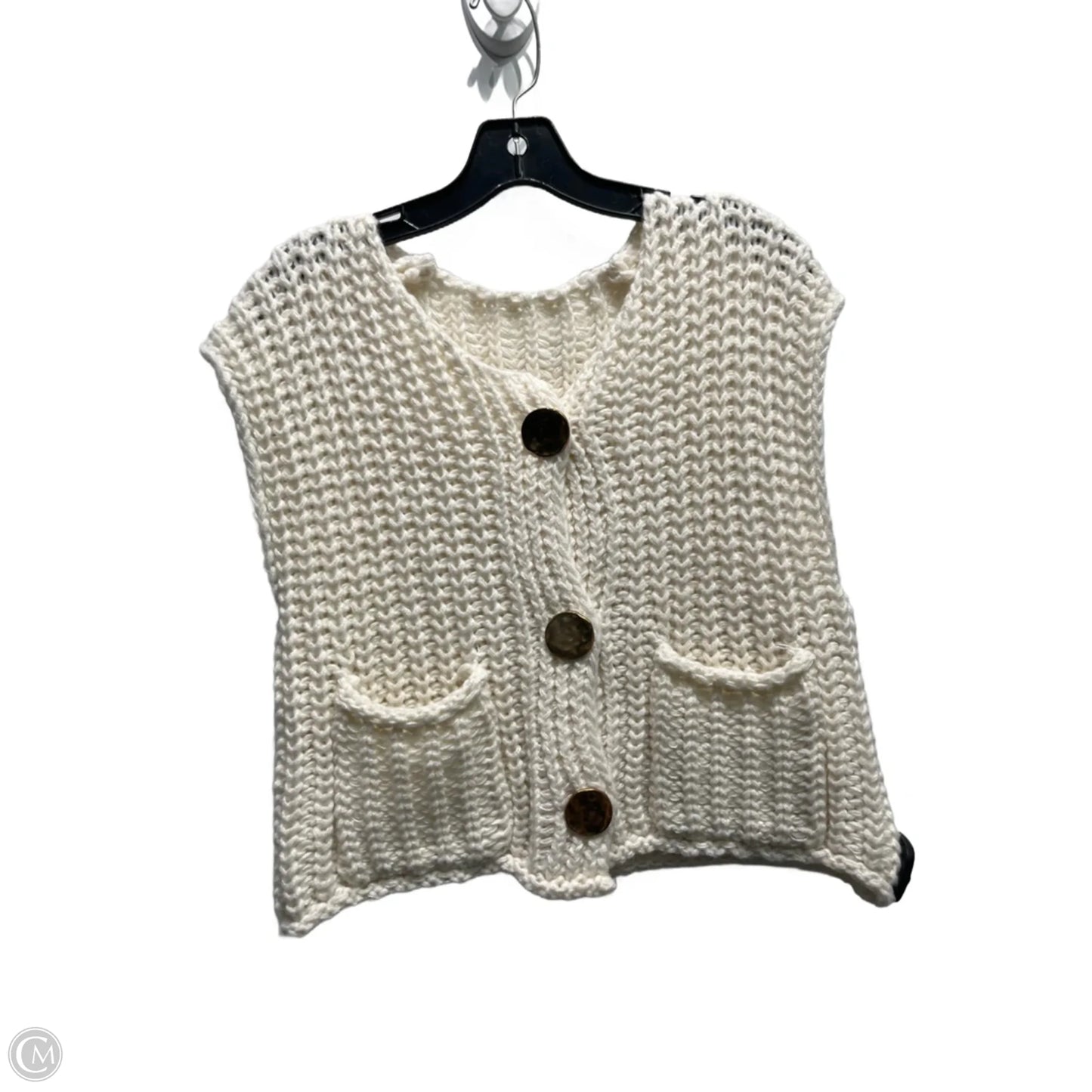 Sweater Short Sleeve By Amazon Essentials In Ivory, Size: L
