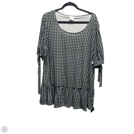 Top Short Sleeve By luna In Black & White, Size: 2x
