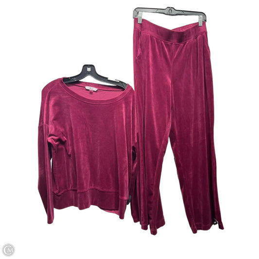 Pants Suit 2pc By Cable And Gauge In Maroon, Size: L