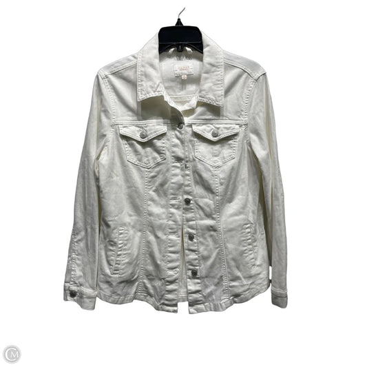 Jacket Denim By Curve Appeal In White, Size: M