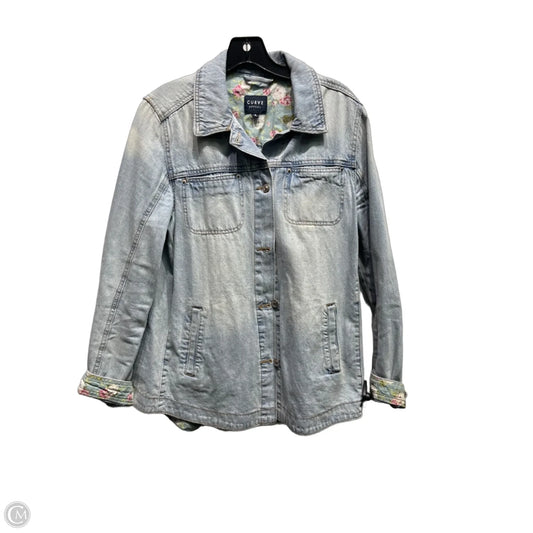 Jacket Denim By Curve Appeal In Blue Denim, Size: M
