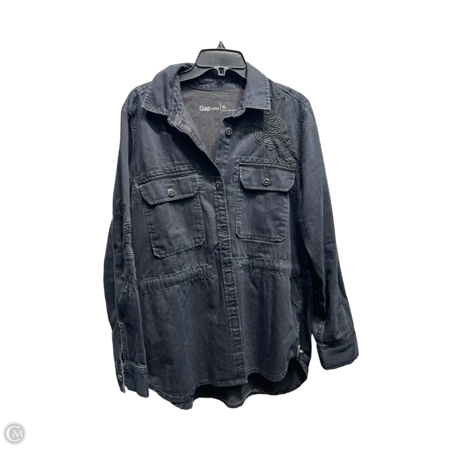 Jacket Denim By Gap In Black, Size: Xl