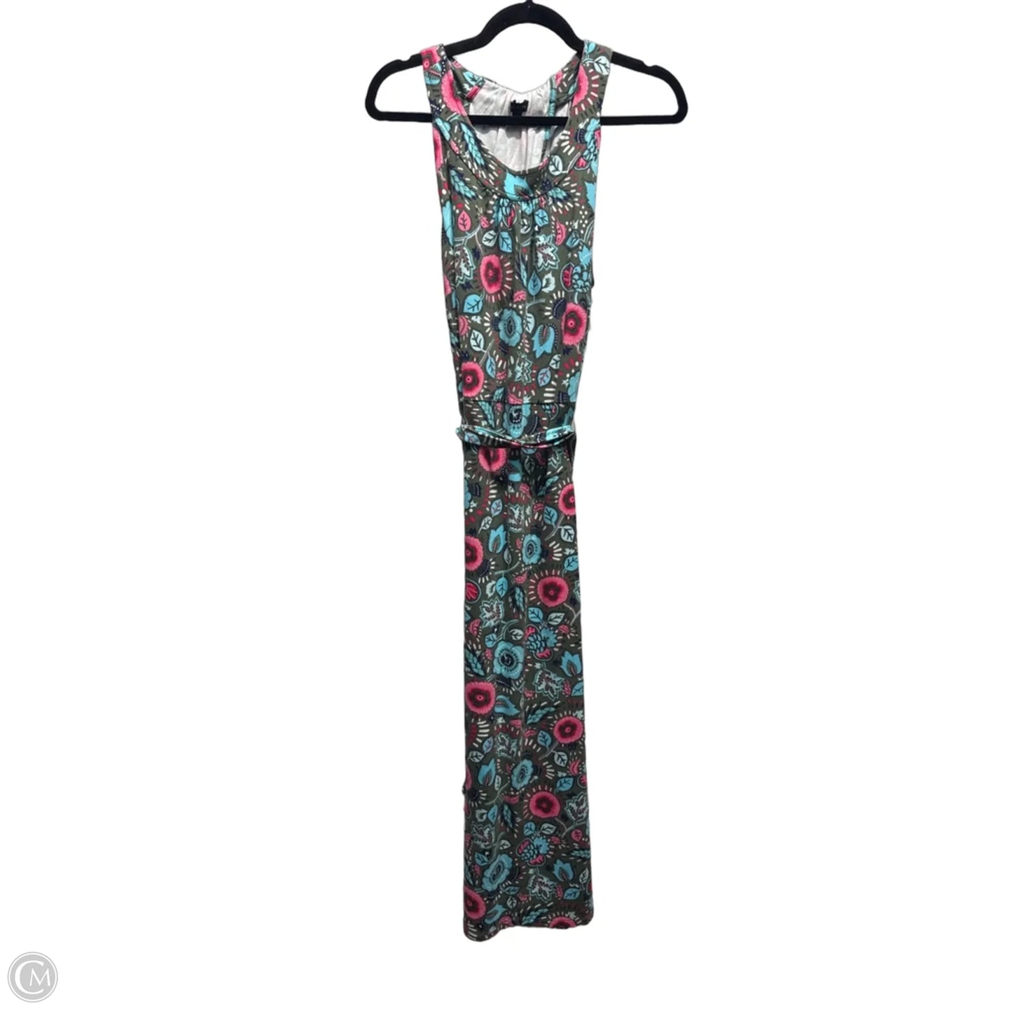Dress Casual Maxi By Talbots In Green & Pink, Size: L