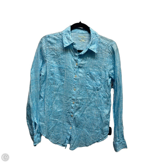 Top Long Sleeve Designer By Lilly Pulitzer In Blue & White, Size: Xs