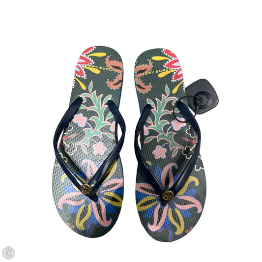 Sandals Designer By Tory Burch In Blue & Red, Size: 10