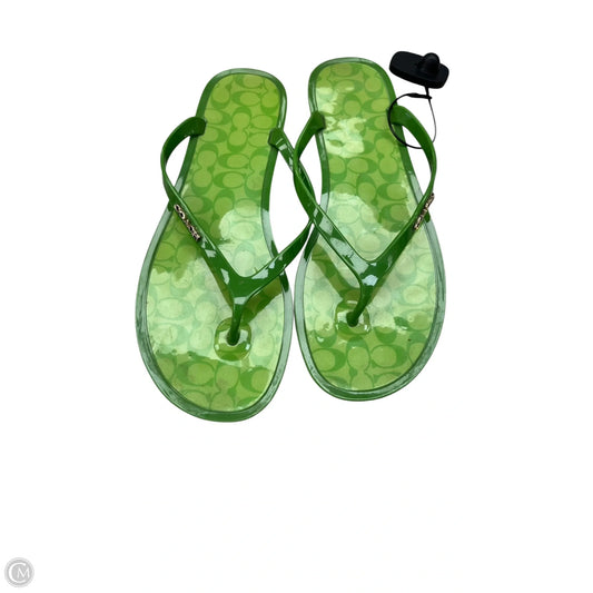 Sandals Designer By Coach In Green, Size: 10