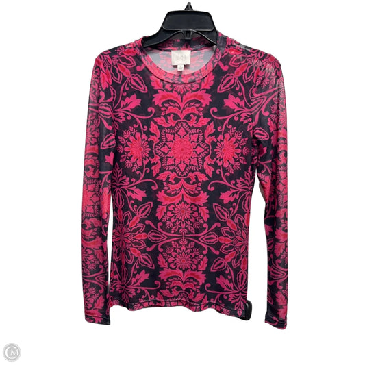 Top Long Sleeve By Johnny Was In Black & Pink, Size: S