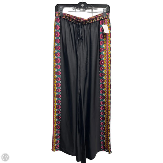 Pants Wide Leg By Johnny Was In Black & Pink, Size: S