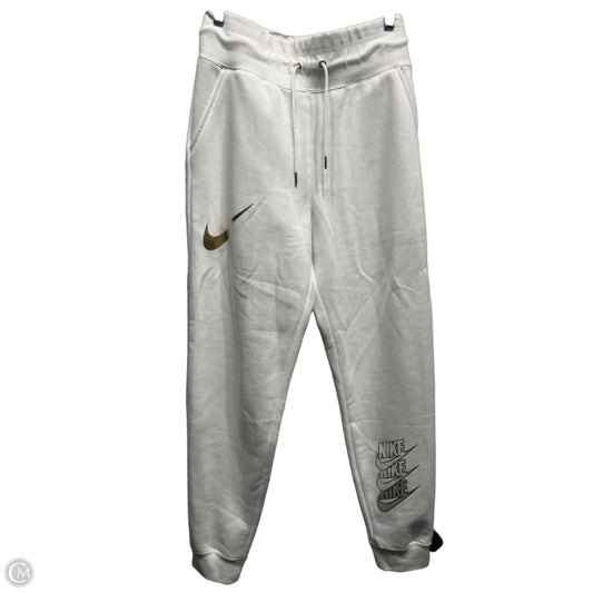 Athletic Pants By Nike Apparel In Gold & White, Size: M
