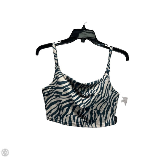 Athletic Bra By Sage In Cream & Green, Size: L