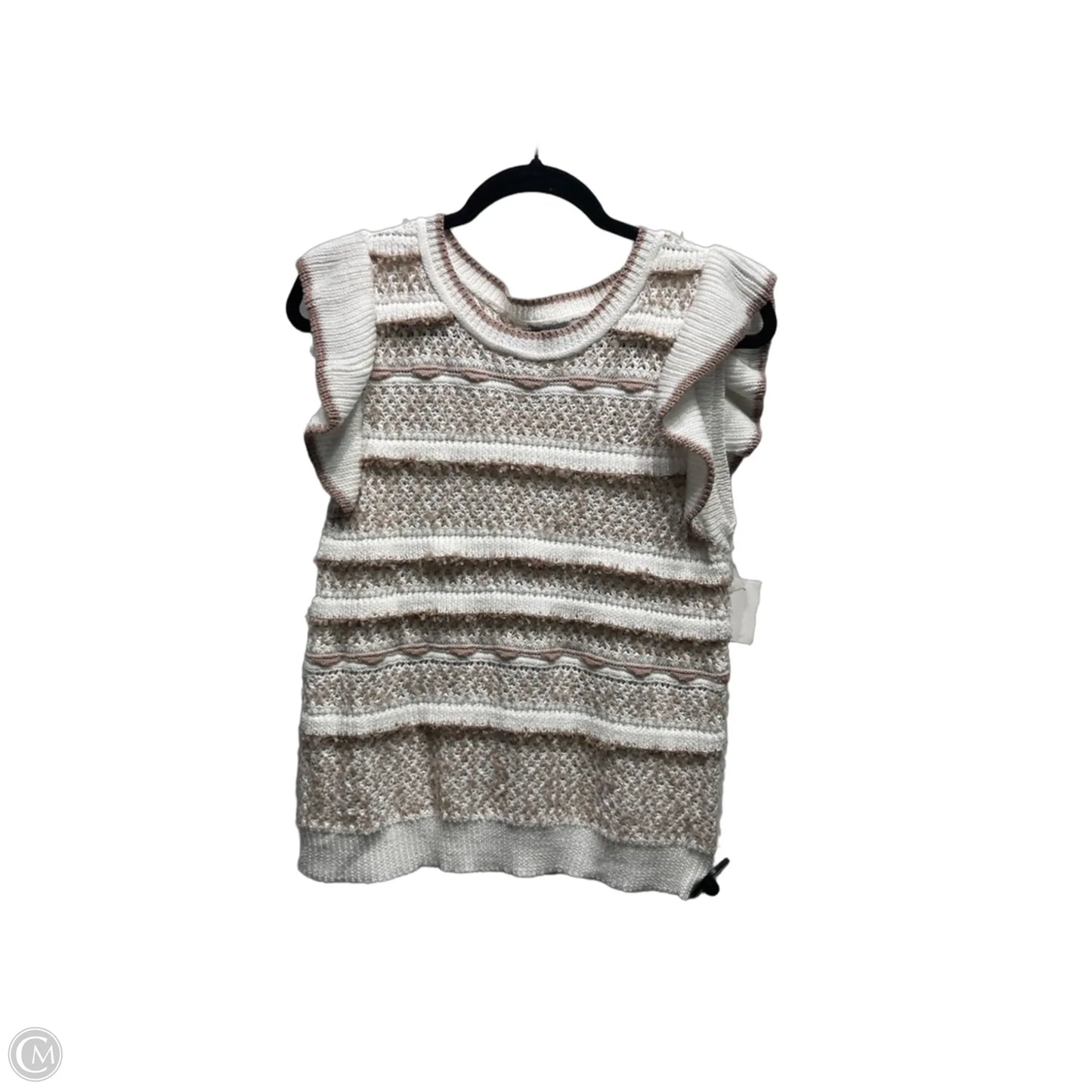 Top Short Sleeve By Staccato In Cream & White, Size: M