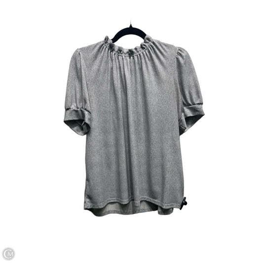 Top Short Sleeve By Adrianna Papell In Polkadot Pattern, Size: L