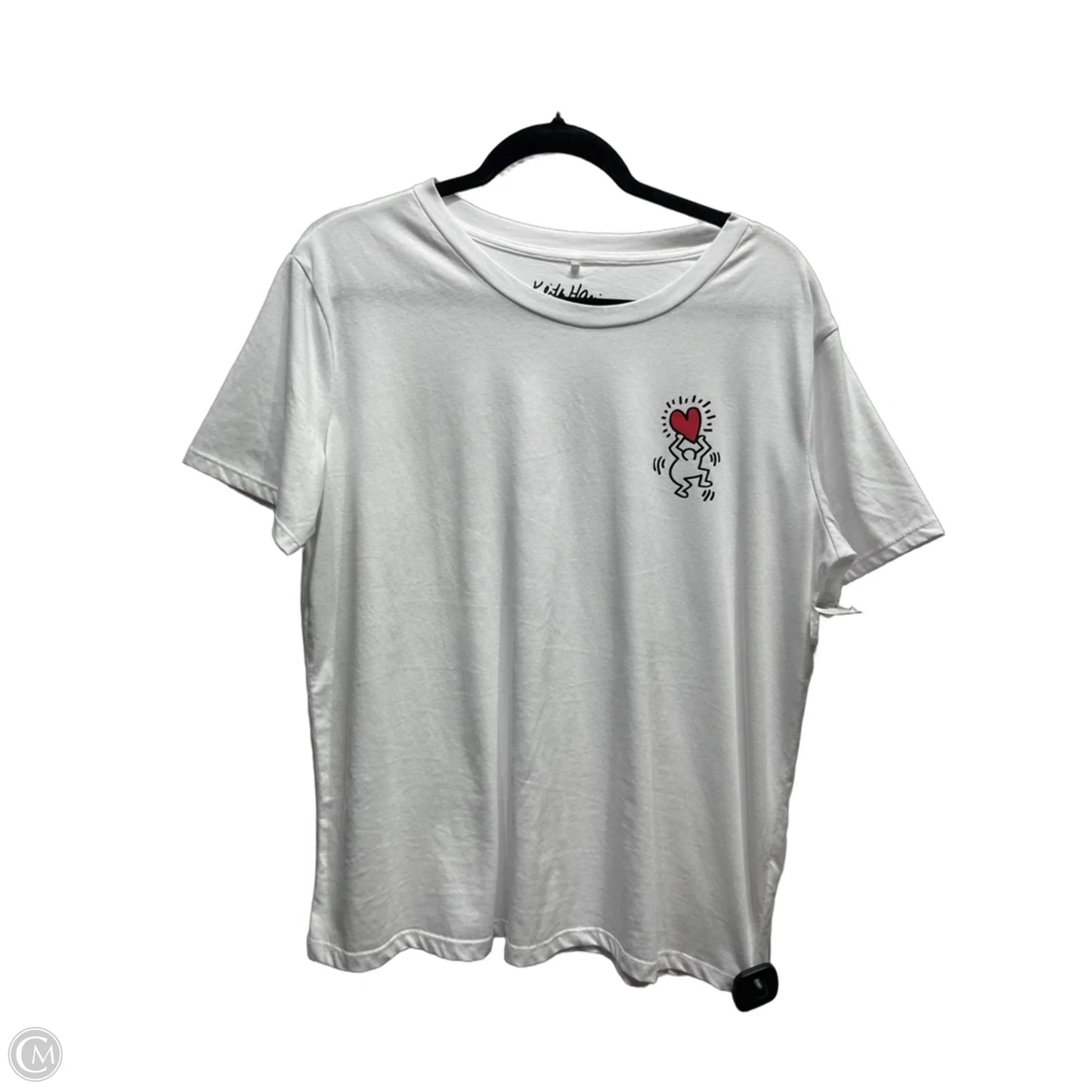 Top Short Sleeve By Clothes Mentor In Black & White, Size: L