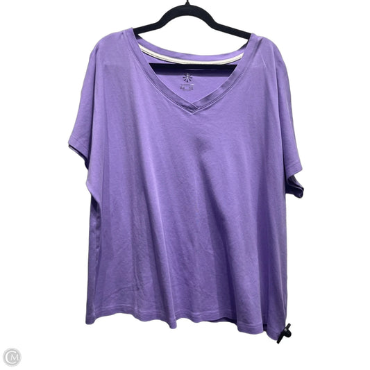 Top Short Sleeve By Isaac Mizrahi Live Qvc In Purple, Size: 2x