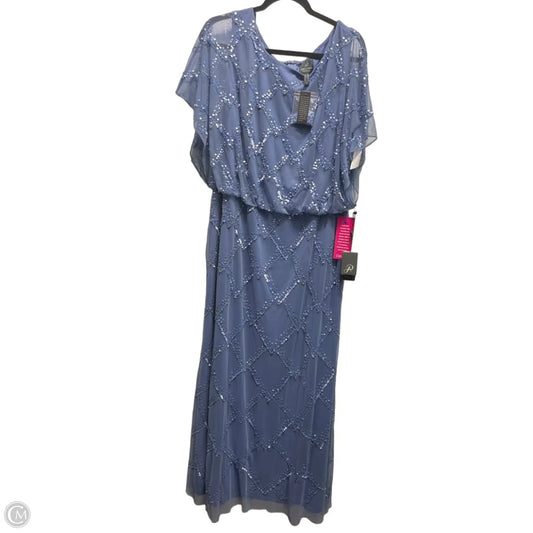 Dress Party Long By Adrianna Papell In Blue, Size: 20