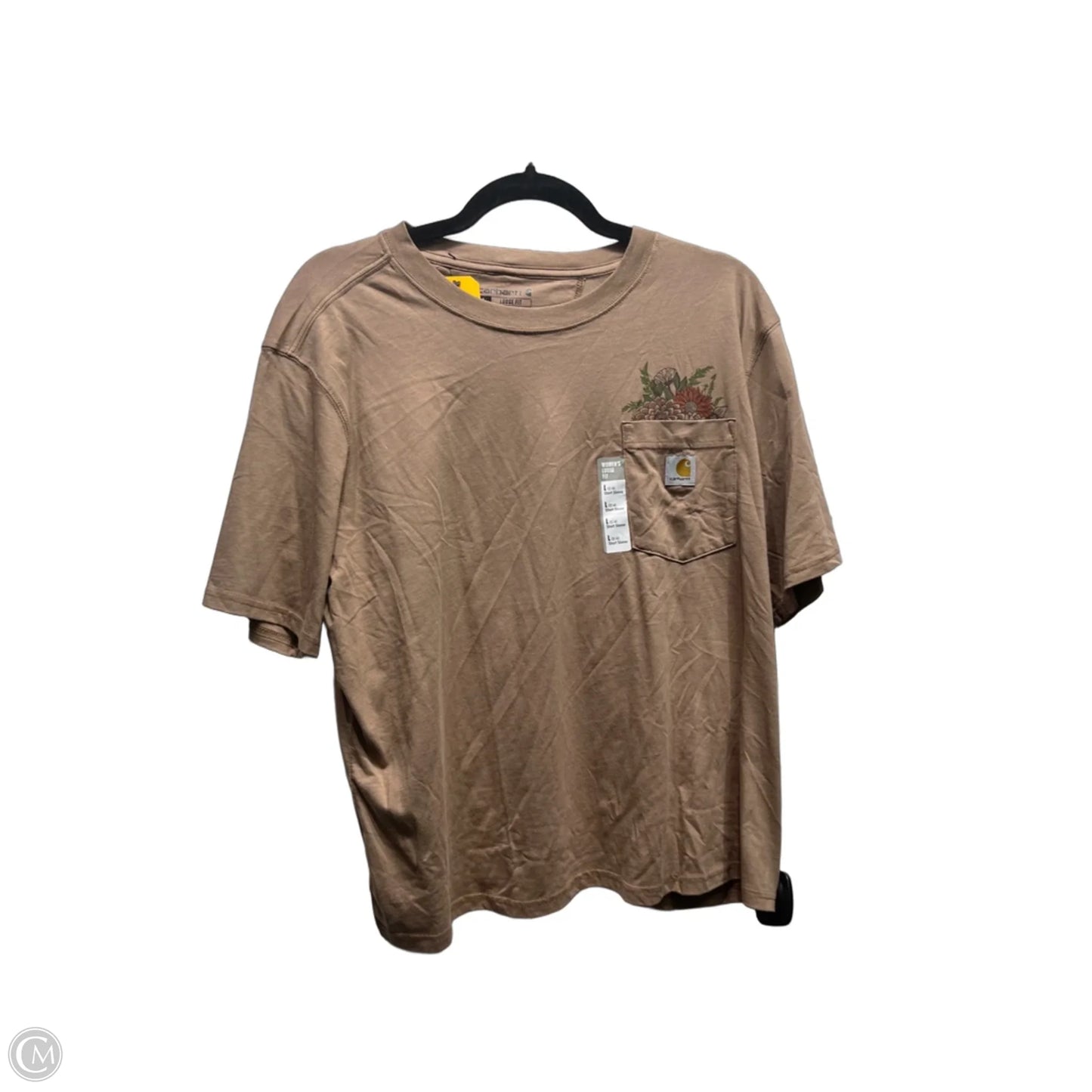 Top Short Sleeve Basic By Carhartt In Tan, Size: L