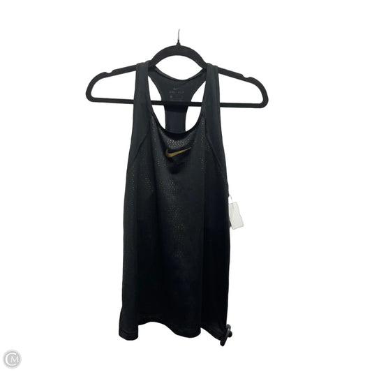 Athletic Tank Top By Nike Apparel In Black & Gold, Size: M