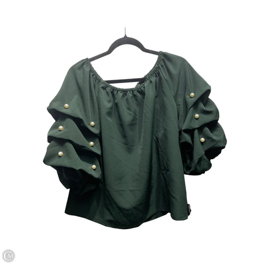Blouse Long Sleeve By Msk In Green, Size: L