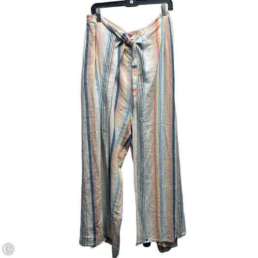 Pants Linen By Vince Camuto In Pink & White, Size: Xl