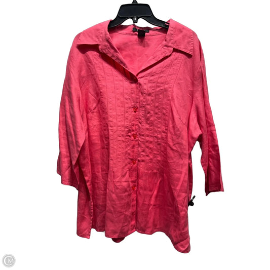 Top Short Sleeve By Autograph In Coral, Size: 2x